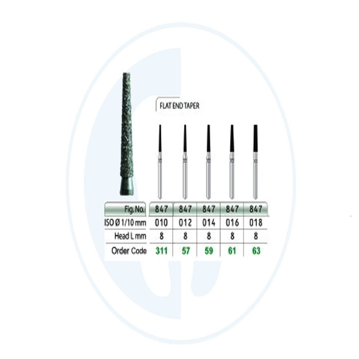 کالای دندانپزشکی فرز الماسه مخروطی ته صاف - Flat End Taper
